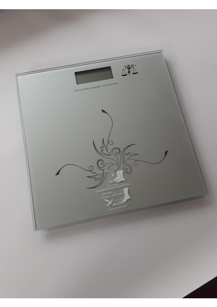 Gri Cam Elektronik Banyo Tartısı, Şık ve Hassas Kişisel Bakım Aleti
