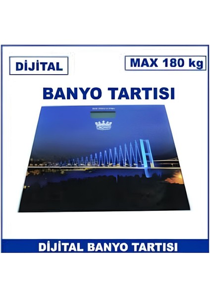 Siyah Cam Yüzeyli Dijital Banyo Tartısı, Hassas ve Şık Tasarım