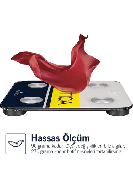 Sarı Pilli Bluetooth Akıllı Vücut Analizli Tartı, Hassas Ölçüm, Cam Materyal fırsatları