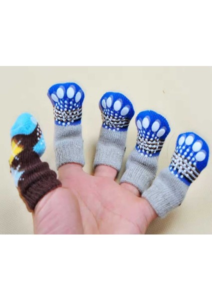 Sevimli Çok Renkli Köpek ve Kedi Patili Evcil Hayvan Çorabı