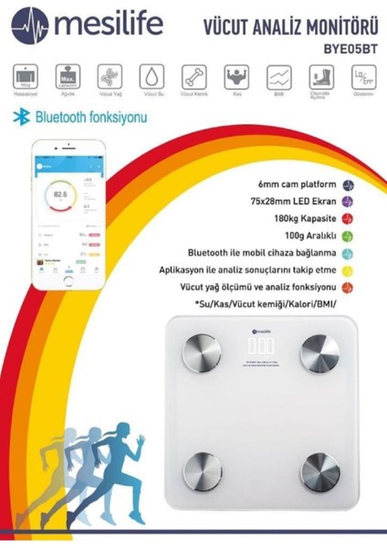 Bluetooth Özellikli Cam Vücut Analiz Baskülü, Sağlıklı Yaşam Için Ideal. fiyatları