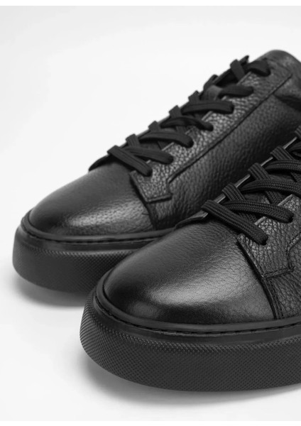 Makras Exclusıve Tommy 777 Siyah Siyah Hakiki Deri Erkek Sneaker Ayakkabı fırsatları