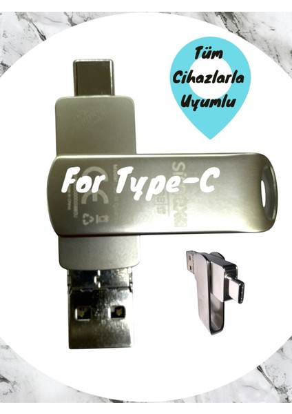 Samsung Uyumlu Type C Flash Bellek Uyumlu 128 GB Otg USB Type C Flash Bellek Disk Pc Uyumlu modelleri