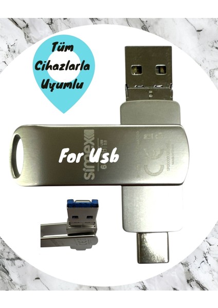 Samsung Uyumlu Type C Flash Bellek Uyumlu 128 GB Otg USB Type C Flash Bellek Disk Pc Uyumlu fırsatları