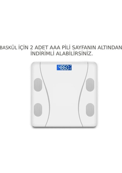 Akıllı Bluetooth Tartı, Cam Yüzey, Yağ Ölçer Fonksiyonlu, Kişisel Bakım Aleti fiyatları