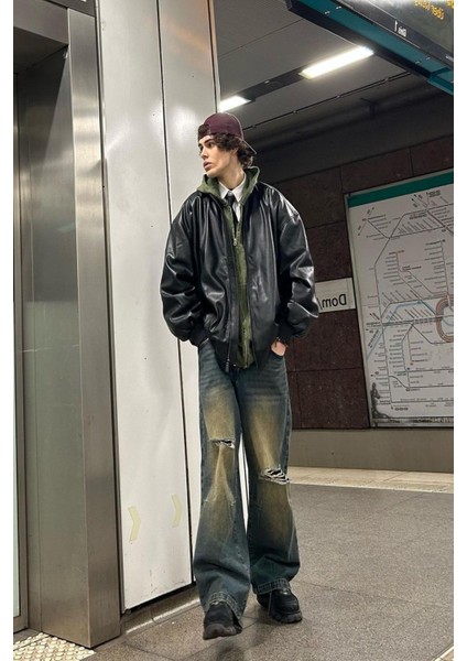 Oversize Deri Ceket