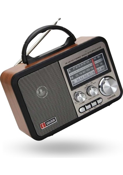 Büro Ev Ofis Hediyesi Için Ahşap Taşınır Bluetooth Hoparlörlü Şarjlı Radyo