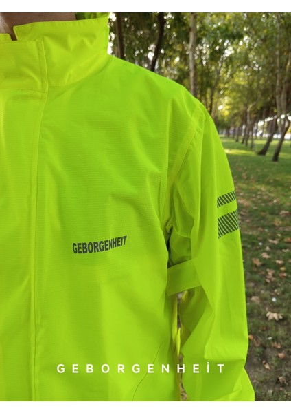 Moto GB Neon Motosiklet Yağmurluğu Outdoor Yağmurluk Cepli File Astarlı Kapşonlu Hafif Su Geçirmez Alt Üst Takım Motorcu Yağmurluk Orjinal Kadın Erkek indirimleri