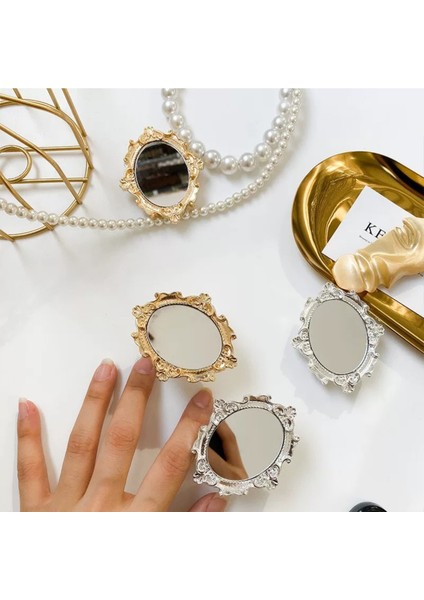 Popsocket Retro Aynalı Model Yanları Gümüş - Yapışkanlı Telefon Tablet Tutacağı ve Standı fırsatları