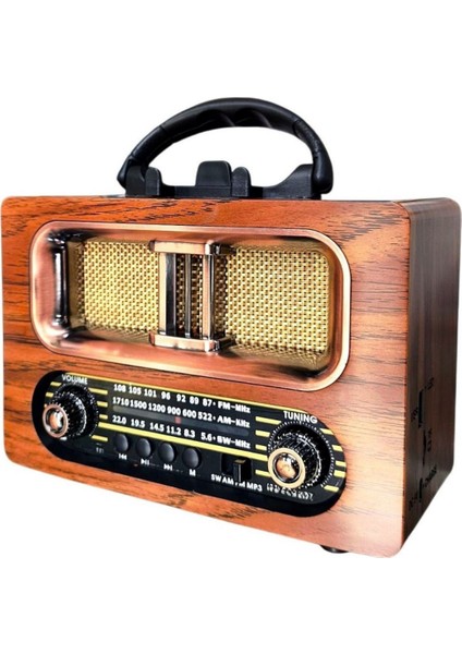 Büro Ev Ofis Hediyesi Için Maksi Ahşap Antik Taşınır Bluetooth Hoparlörlü Şarjlı Radyo modelleri