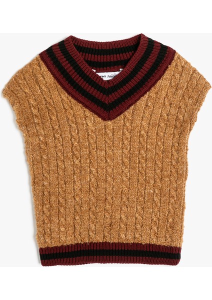 Kahverengi, V Yaka, Biyeli, Kolsuz Köpek Kazağı, Şık ve Rahat Tasarım