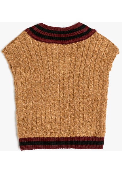 Kahverengi, V Yaka, Biyeli, Kolsuz Köpek Kazağı, Şık ve Rahat Tasarım fiyatları