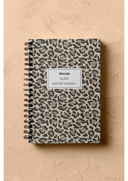 Çizgisiz Not Defteri, Defter, Okul Defteri, Leopar Defter, Leopar Kapak, Spiralli, A5, 120 Sayfa