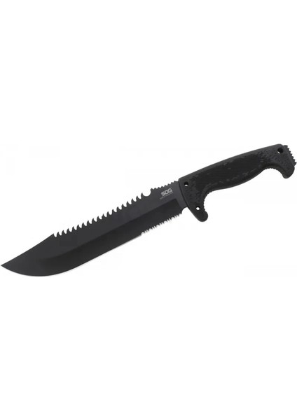 F03T Kamp Tırtıklı Testereli Outdoor Pala / Bıçak 39 cm - Kauçuk Saplı