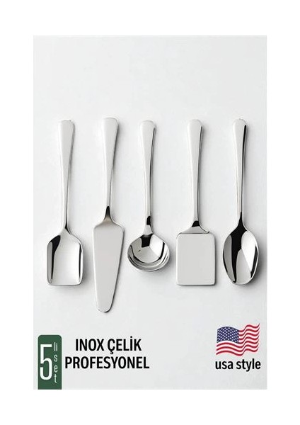Bx Amerikan Tip Servis Seti 5 Parça - Profesyonel Paslanmaz Çelik Çeyiz Seti