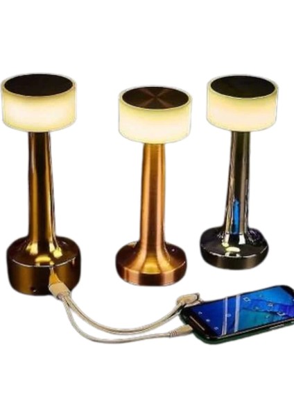 Altın Rengi Masa ve Gece Lambası Dokunmatik Şarjlı Masa Lambası modelleri