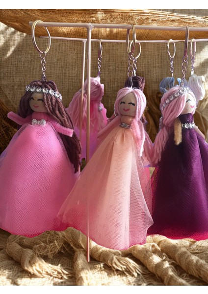 -El Yapımı Bez Bebek Anahtarlık – Tül Etekli Prenses Figürü modelleri