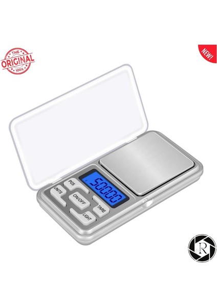 Gri Çelik Dijital Cep Tartısı 200G / 0.01G, Hassas Ölçüm, Taşınabilir, Garantili