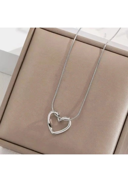 Kalpli Gümüş Renkli Çelik Kolye fiyatları