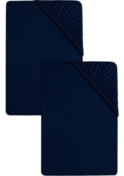 2 Adet Düz Pamuklu Çift Kişilik 180 x 200 cm Lastikli Penye Çarşaf