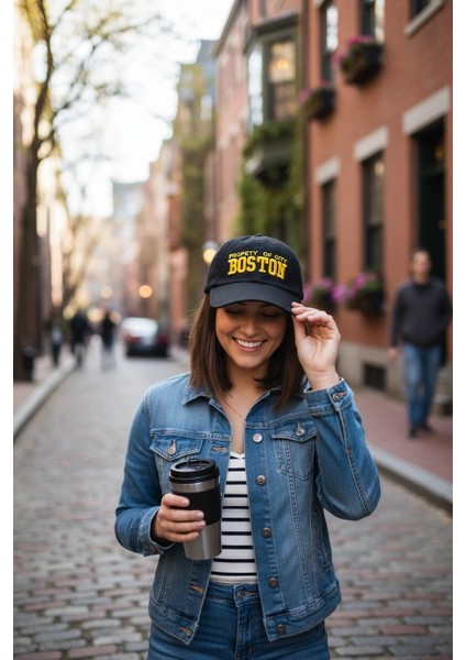 Boston Vintage Sarı Logolu Siyah Kep Şapka fırsatları