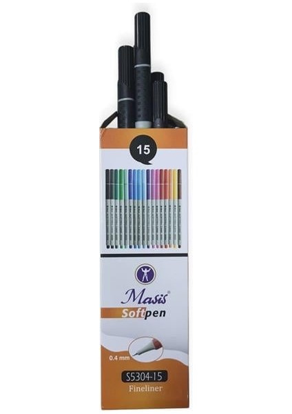 Masis Softpen Fineliner Siyah 10'lu Paket