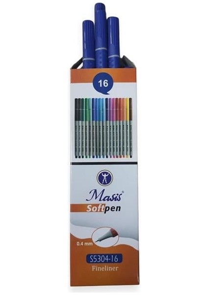 Masis Softpen Fineliner Koyu Mavi 10'lu Paket