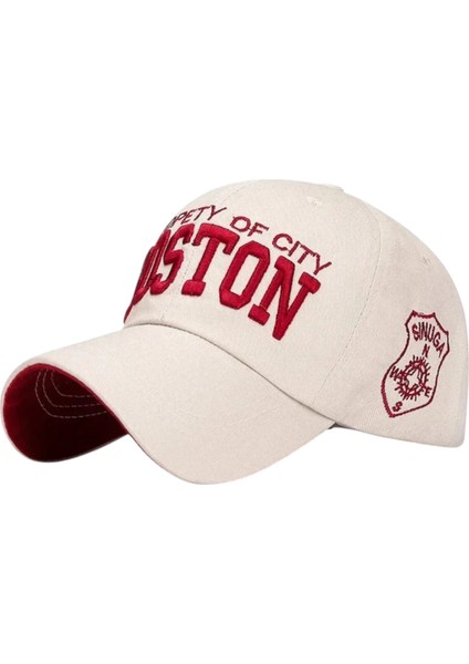 Boston Vintage Krem Kep Şapka