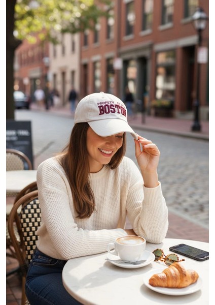 Boston Vintage Krem Kep Şapka modelleri