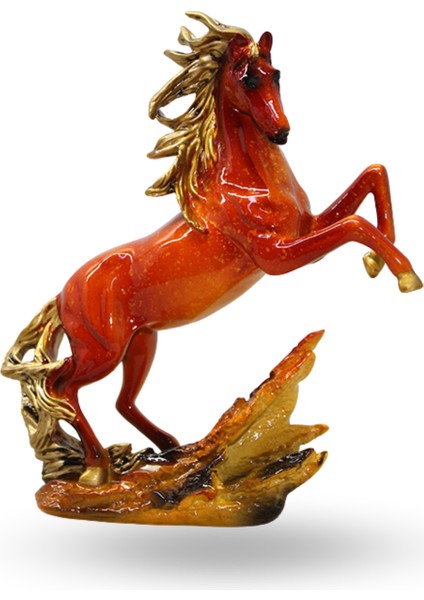 Büro Ev Ofis Hediyesi Için 21X8CM Dekoratif Polyester Şahlanan Tay Figürü