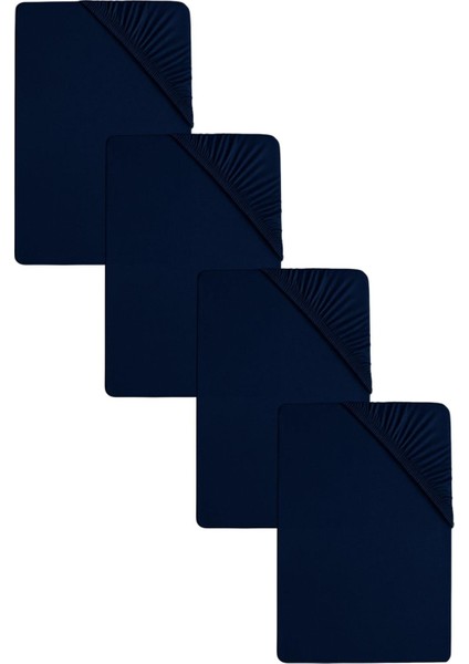 4 Adet Düz Pamuklu Çift Kişilik 180 x 200 cm Lastikli Penye Çarşaf