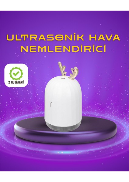 Renkli LED Işıklı ve Sürekli Spreyli Masa Nemlendirici