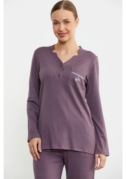 Sementa 76438 Yarım Düğmeli Cep Detaylı Pijama Takım modelleri