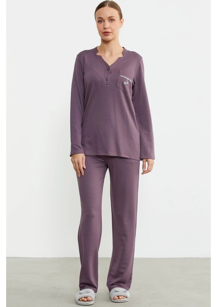 Sementa 76438 Yarım Düğmeli Cep Detaylı Pijama Takım fırsatları