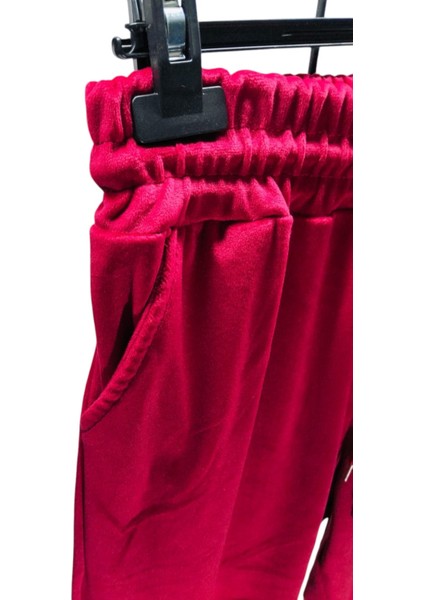 Kadın Bayan Battal Büyük Beden Fransız Kadife Çift Cepli Paça Manşetli Bel Lastikli Kordonlu Bol Rahat Kalıp Eşofman Altı Pijama Tayt Pantolon modelleri