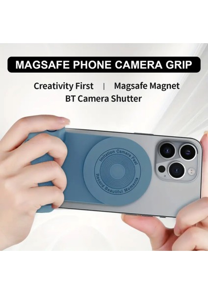 Telesın Fun shot mag grip Manyetik Deklanşörlü Telefon Kamera Tutucu iPhone ve Android için Çıkarılabilir Kablosuz Deklanşör Düğmeli Telefon Tutacağı Selfie Aparatı