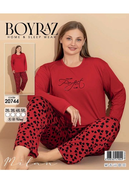 Boyraz 20744 Kadın Battal Uzun Kol Pijama Takımı