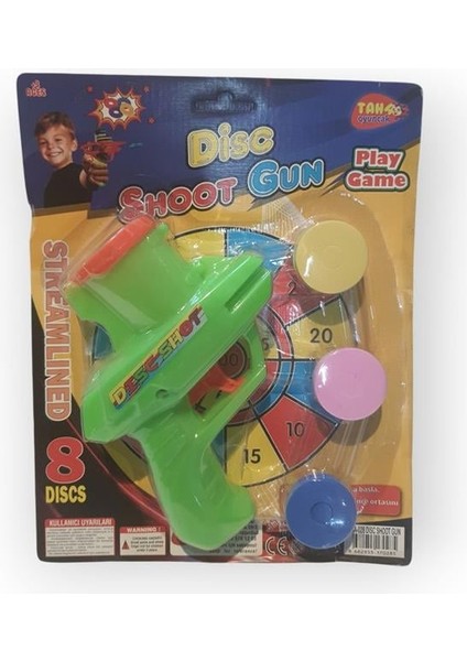 Disk Atış Oyuncak Tabanca Eğlenceli Hedef Oyunu