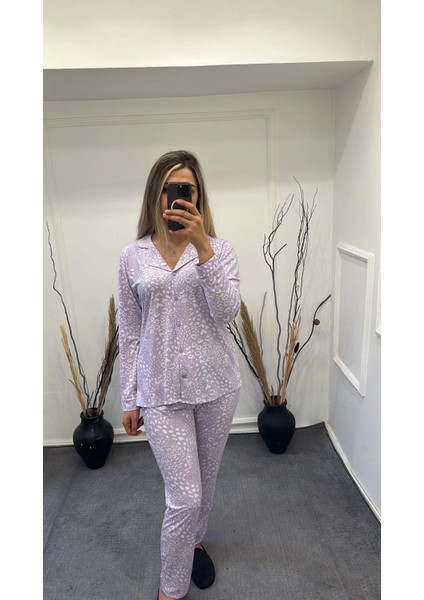 Alissa 6166 Bayan Önü Düğmeli Desenli Pijama Takımı fiyatları