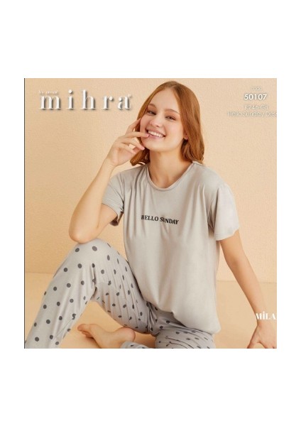 Mihra 50107 Kadın Kısa Kol Pijama Takımı