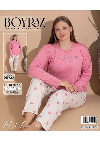 Boyraz 20746 Kadın Battal Uzun Kol Pijama Takımı