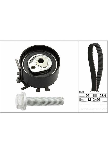 530019510 - Eksantrik Gergi Kiti 095×234 Clıo Iı-Iıı-Kangoo-Logan-Sandero-Modus 1.2-1.2 16V D4F-D7F K015577XS 1680600QAW