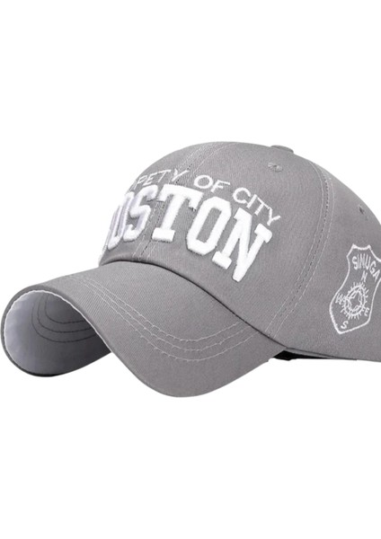 Boston Vintage Gri Kep Şapka