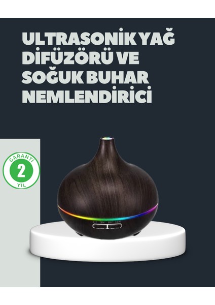 550ML Ultrasonik Hava Nemlendirici ve Aromaterapi Difüzörü