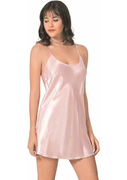 Arias Closet Somon Kısa Saten Gecelik