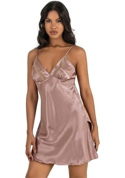 Arias Closet Vizon Kısa Saten Gecelik 8211