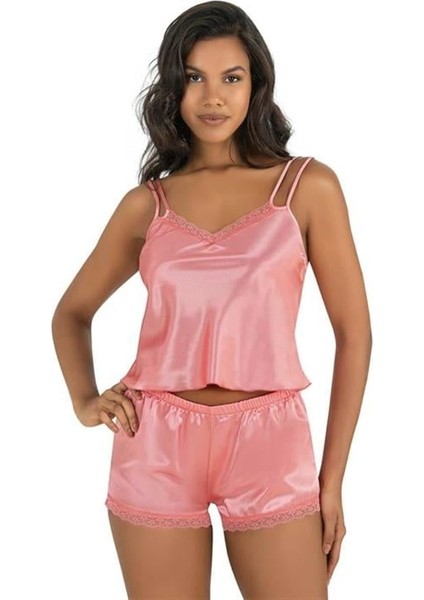 Arias Closet Mercan Saten Şort Takımı 9210