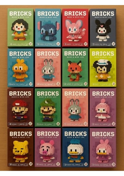 Bricks Sürpriz Figür – Piksel Tarzı Mini Yapboz Karakter (Rastgele Model)