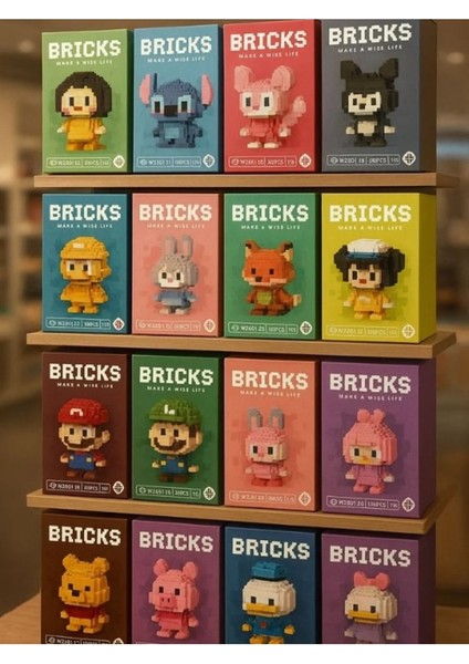 Bricks Sürpriz Figür – Piksel Tarzı Mini Yapboz Karakter (Rastgele Model) modelleri