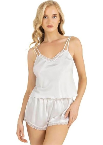 Arias Closet Ekru Saten Şort Takımı 9210